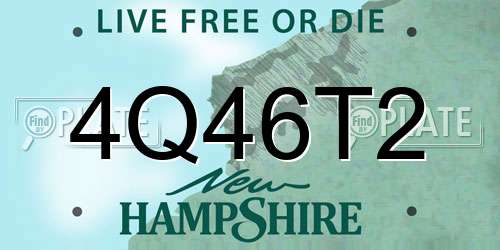 4Q46T2 New Hampshire License Plate