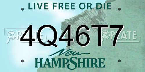 4Q46T7 New Hampshire License Plate