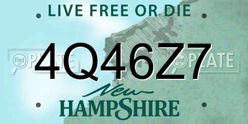 4Q46Z7 New Hampshire License Plate