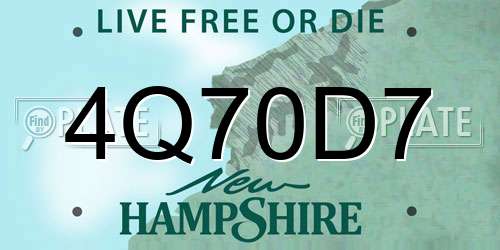 4Q70D7 New Hampshire License Plate