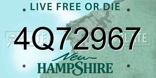 4Q72967 New Hampshire License Plate