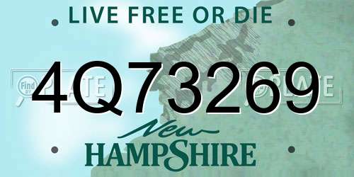 4Q73269 New Hampshire License Plate