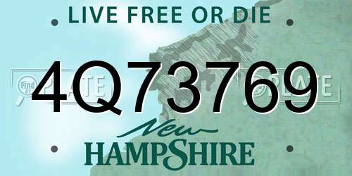 4Q73769 New Hampshire License Plate