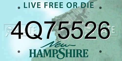4Q75526 New Hampshire License Plate