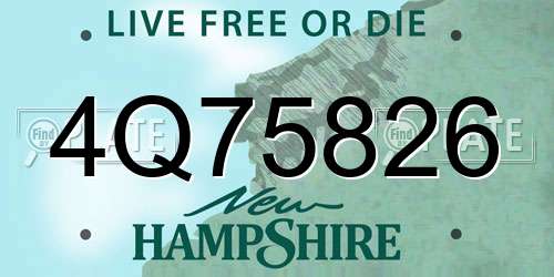 4Q75826 New Hampshire License Plate