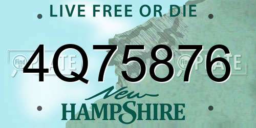 4Q75876 New Hampshire License Plate