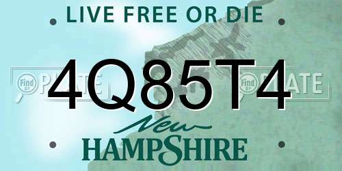 4Q85T4 New Hampshire License Plate