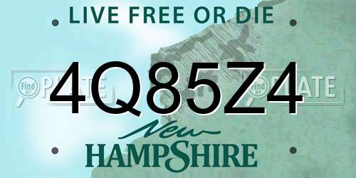 4Q85Z4 New Hampshire License Plate