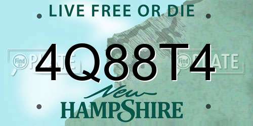 4Q88T4 New Hampshire License Plate