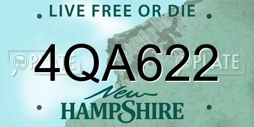 4QA622 New Hampshire License Plate