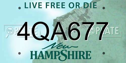 4QA677 New Hampshire License Plate