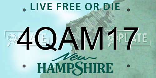 4QAM17 New Hampshire License Plate