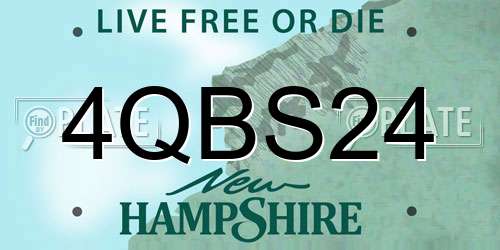 4QBS24 New Hampshire License Plate