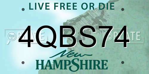 4QBS74 New Hampshire License Plate
