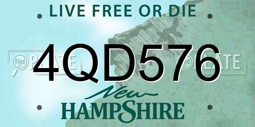 4QD576 New Hampshire License Plate
