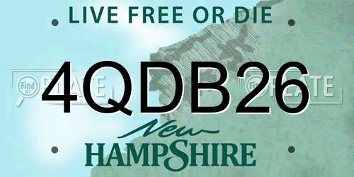 4QDB26 New Hampshire License Plate