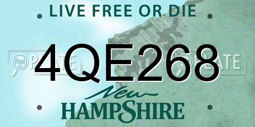 4QE268 New Hampshire License Plate