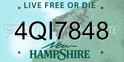 4QI7848 New Hampshire License Plate