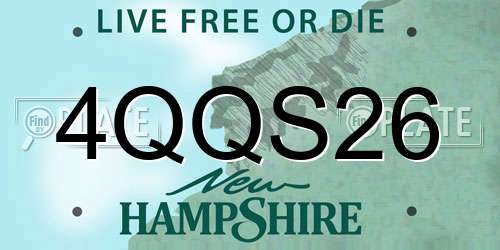 4QQS26 New Hampshire License Plate