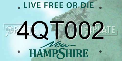 4QT002 New Hampshire License Plate