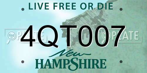 4QT007 New Hampshire License Plate