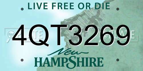 4QT3269 New Hampshire License Plate