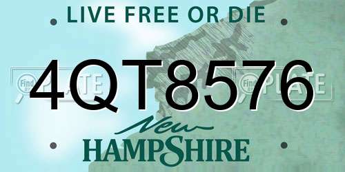 4QT8576 New Hampshire License Plate