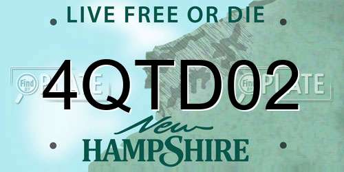 4QTD02 New Hampshire License Plate