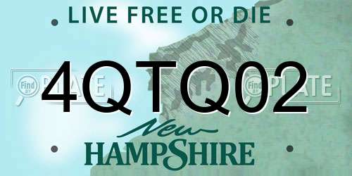 4QTQ02 New Hampshire License Plate