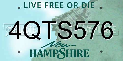 4QTS576 New Hampshire License Plate