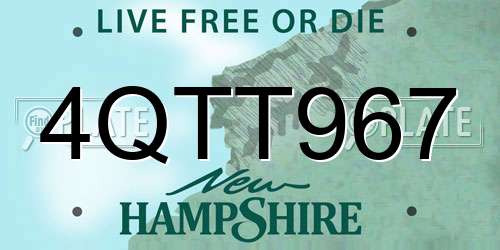 4QTT967 New Hampshire License Plate