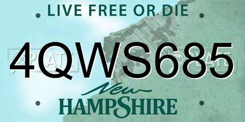 4QWS685 New Hampshire License Plate
