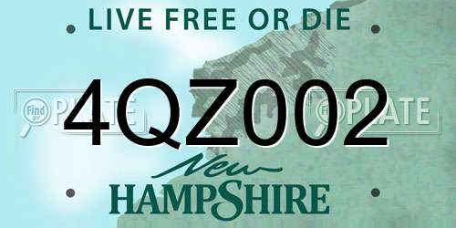 4QZ002 New Hampshire License Plate