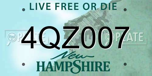 4QZ007 New Hampshire License Plate