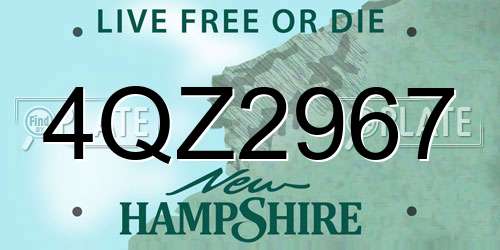 4QZ2967 New Hampshire License Plate