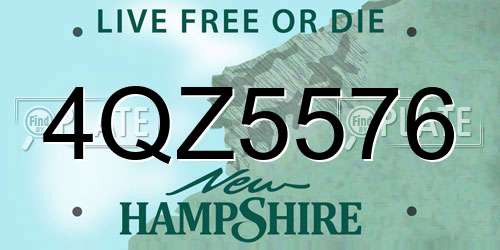 4QZ5576 New Hampshire License Plate