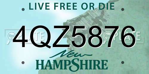 4QZ5876 New Hampshire License Plate