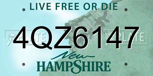 4QZ6147 New Hampshire License Plate