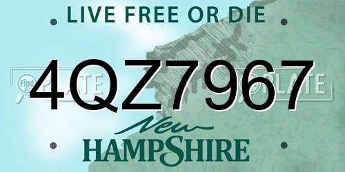 4QZ7967 New Hampshire License Plate