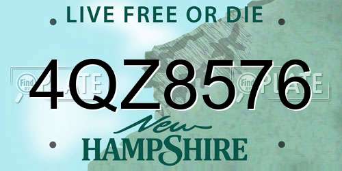 4QZ8576 New Hampshire License Plate