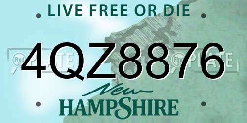4QZ8876 New Hampshire License Plate