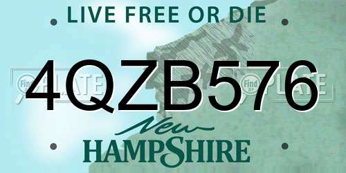 4QZB576 New Hampshire License Plate