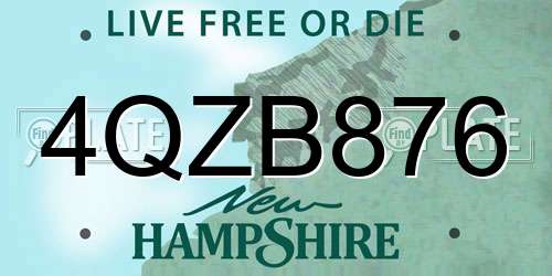 4QZB876 New Hampshire License Plate