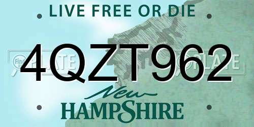 4QZT962 New Hampshire License Plate
