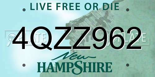 4QZZ962 New Hampshire License Plate
