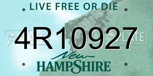 4R10927 New Hampshire License Plate