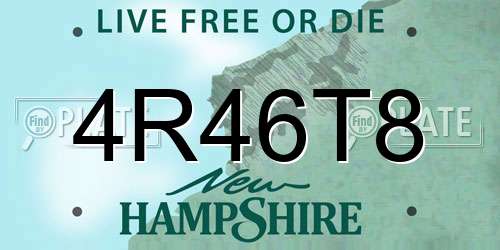 4R46T8 New Hampshire License Plate
