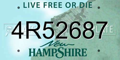 4R52687 New Hampshire License Plate