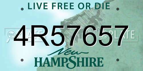 4R57657 New Hampshire License Plate