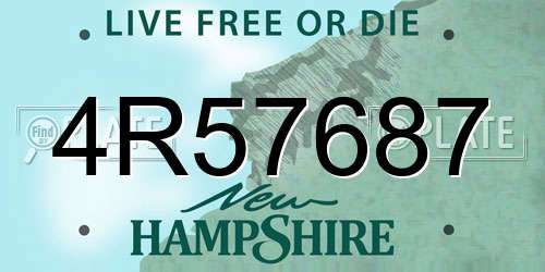 4R57687 New Hampshire License Plate
